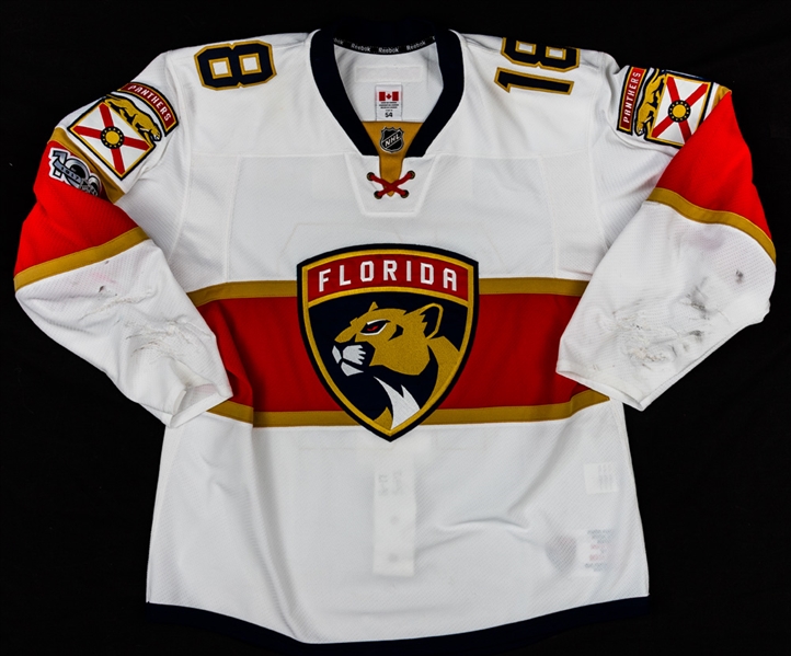 Reilly Smiths 2016-17 Florida Panthers Game-Worn Jersey with Team COA - NHL Centennial Patch! - Great Game Wear! - Photo-Matched!