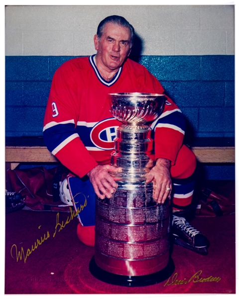 Deceased HOFer Maurice Richard Signed Montreal Canadiens Original Denis Brodeur Photo from Former NHL Strength and Conditioning Coach with His Signed LOA (8" x 10")