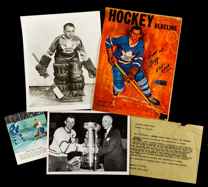Toronto Maple Leafs Autograph and Memorabilia Collection including Ted Kennedy 1951 Stanley Cup Photo