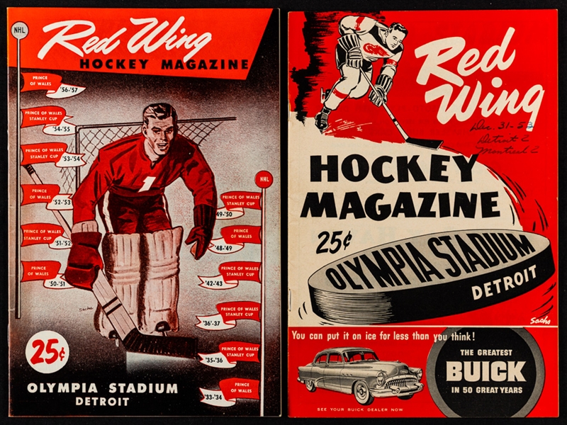 Detroit Red Wings 1950s/60s Programs (9) - High Grade Examples! 
