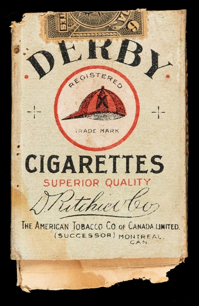 1912-13 Imperial Tobacco C57 "Derby" Cigarette Box / Wrapper