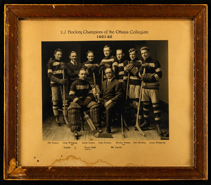 1920s Framed Hockey Team Pictures (3) including 1927-28 Petitcodiac Hockey Team - Champions of Kings County Intermediate Hockey League