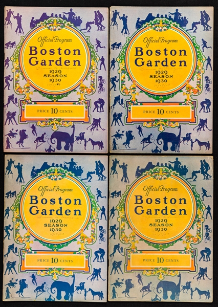 Boston Bruins 1929-30 Boston Garden Program Collection of 4 - Record Setting Season!
