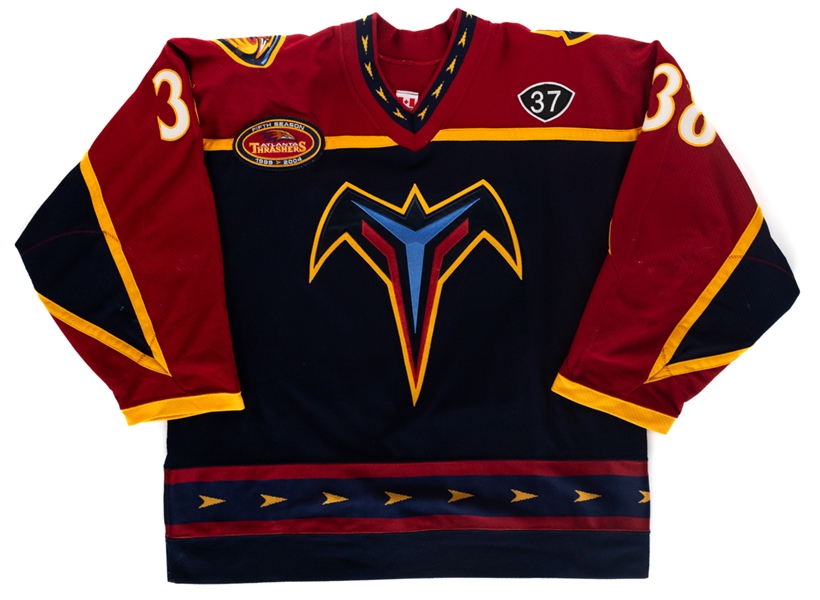 Yannick Tremblays 2003-04 Atlanta Thrashers Game-Worn Jersey with LOA - 5th Season & Dan Snyder Patches! - Photo-Matched!