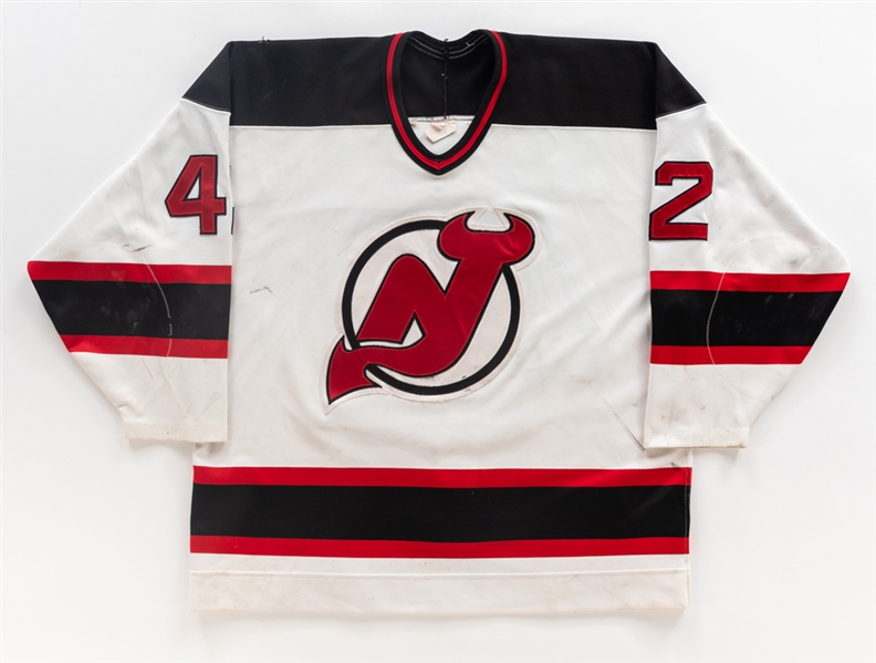 Sergei Vyshedkevichs 1995-98 New Jersey Devils Game-Worn Pre-Season Jersey with Team LOA and MeiGray COR