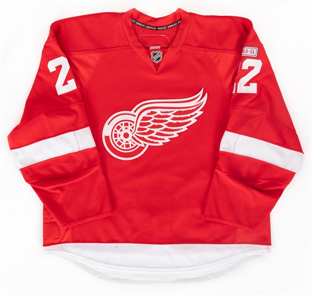 Mike Commodores 2011-12 Detroit Red Wings Game-Worn Jersey with Team COA - Lokomotiv Patch!