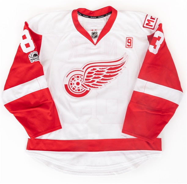 Tomas Noseks 2016-17 Detroit Red Wings Game-Worn Jersey with Team COA - NHL Centennial, Gordie Howe and Mike Ilitch Patches!
