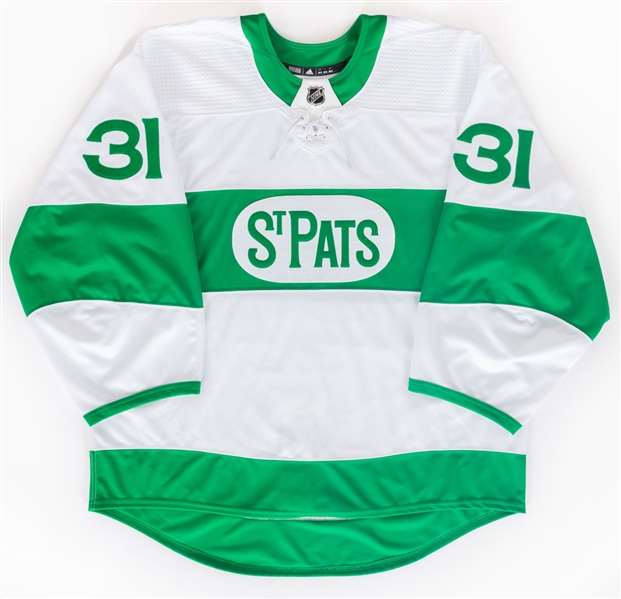 Frederik Andersens 2019-20 Toronto Maple Leafs “Toronto St Pats” Game-Issued Alternate Jersey with Team COA