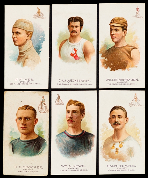 1888 Allen & Ginter N29 The Worlds Champions (Second Series) Cards (27) Including Cyclists, Skaters, Lawn Tennis Players, Runners and Other Sportsmen 