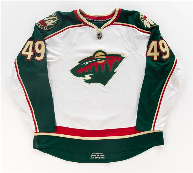Dan Fritsches 2008-09 Minnesota Wild Game-Worn Jersey with Team COA - Team Repairs! - Photo-Matched!