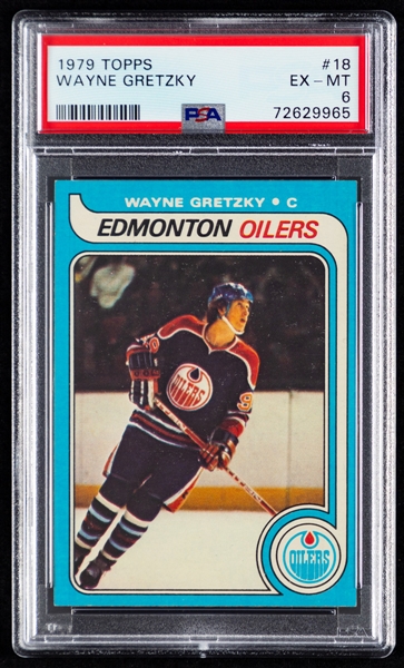 1979-80 Topps Hockey Card #18 HOFer Wayne Gretzky Rookie - Graded PSA 6