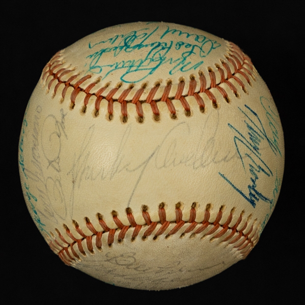 Cincinnati Reds 1974 Team-Signed Official Charles S. Feeney National League Ball by 30 with JSA LOA Inc. HOFers Anderson, Perez, Bench and Morgan Plus Pete Rose
