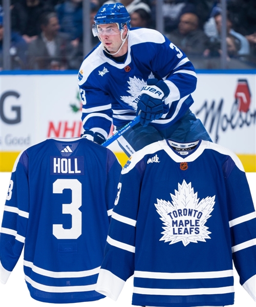 Justin Holls 2022-23 Toronto Maple Leafs "Reverse Retro" Game-Worn Jersey with Team LOA - Borje Salming Memorial Patch! - Photo-Matched! 