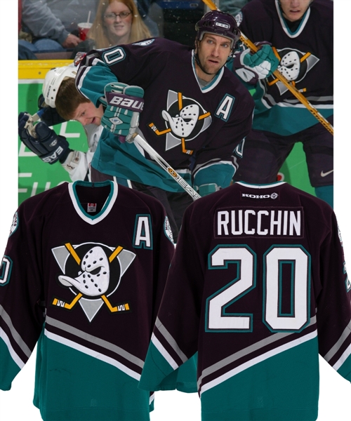 Steve Rucchins 2002-03 Anaheim Mighty Ducks Game-Worn Alternate Captains Jersey 