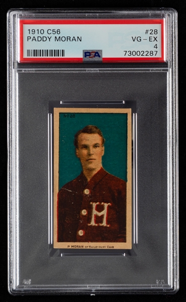 1910-11 Imperial Tobacco C56 Hockey Card #28 HOFer Patrick "Paddy" Moran Rookie - Graded PSA 4