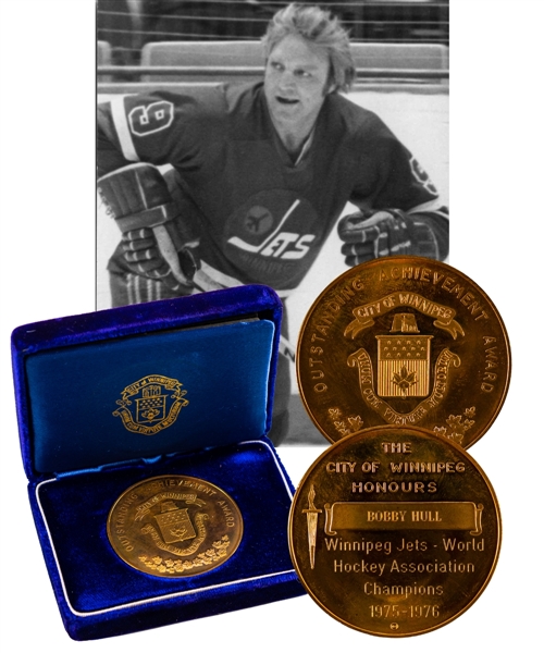 Bobby Hulls 1975-76 Avco Cup Championship Medal Presented by the City of Winnipeg with LOA