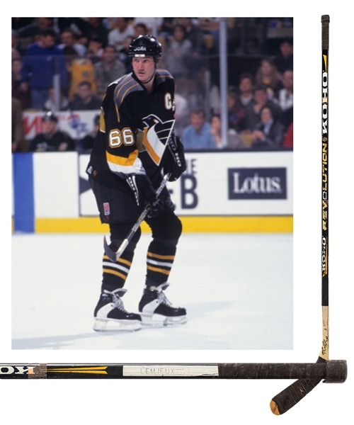 Mario Lemieuxs Mid-1990s Pittsburgh Penguins Signed Koho Revolution Game-Used Stick - Nice Game Use!