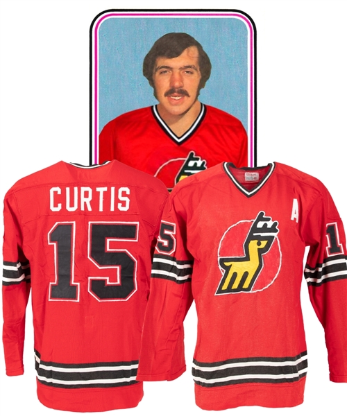 Paul Curtis 1974-75 WHA Michigan Stags Game-Worn Alternate Captains Jersey - First and Only Season for Team in WHA! 