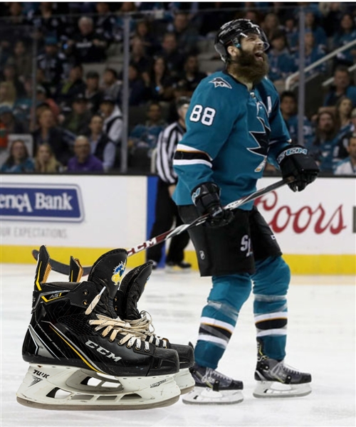 Brent Burns 2017-18 San Jose Sharks Game-Used CCM Tacks AS1 Skates 