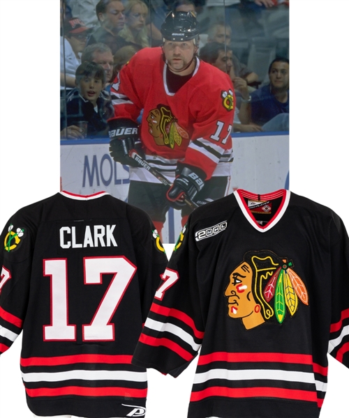 Wendel Clarks 1999-2000 Chicago Black Hawks Game-Worn Jersey with Team LOA - 2000 Patch! 