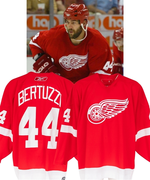 Todd Bertuzzi’s 2006-07 Detroit Red Wings Game-Worn Playoffs Jersey with Team COA