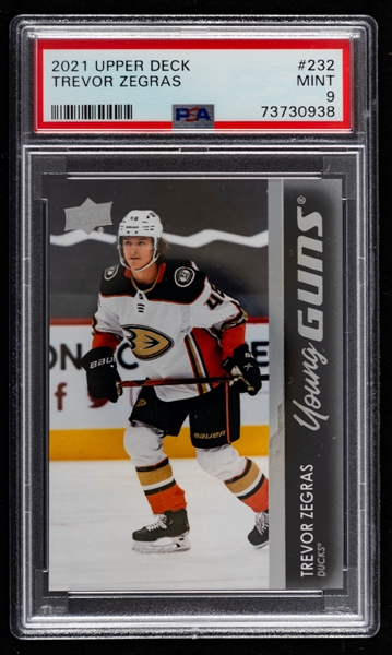 2021-22 Upper Deck Young Guns Hockey Card #232 Trevor Zegras Rookie – Graded PSA 9