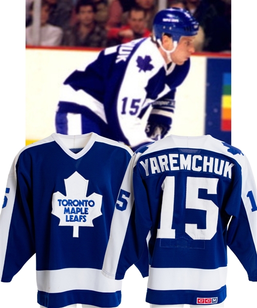 Ken Yaremchuks 1987-88 Toronto Maple Leafs Game-Worn Jersey - Team Repairs!