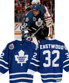 Mike Eastwoods 1992-93 Toronto Maple Leafs Game-Worn Jersey - Stanley Cup Centennial Patch! 