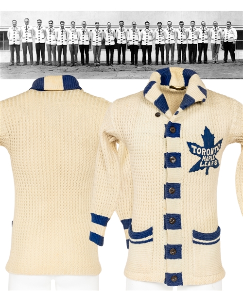Frank Finnigans 1931-32 Toronto Maple Leafs Wool Cardigan with LOA - Stanley Cup Championship Season!