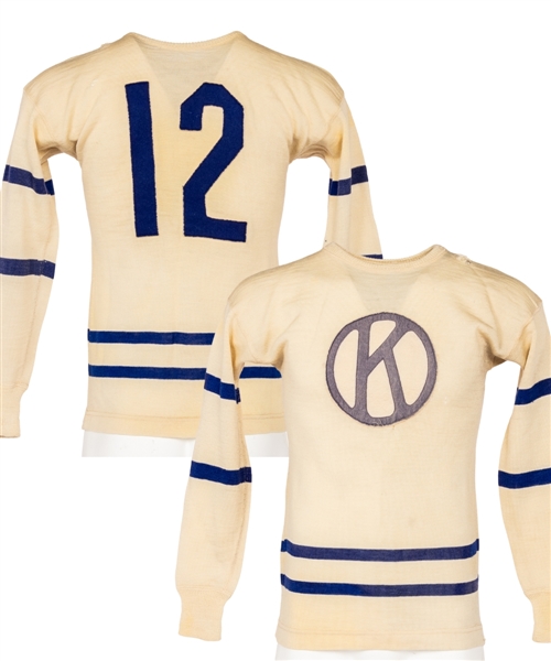 Frank Finnigans Late-1930s/Early-1940s Kiwanis Hockey Team Worn Wool Jersey with LOA
