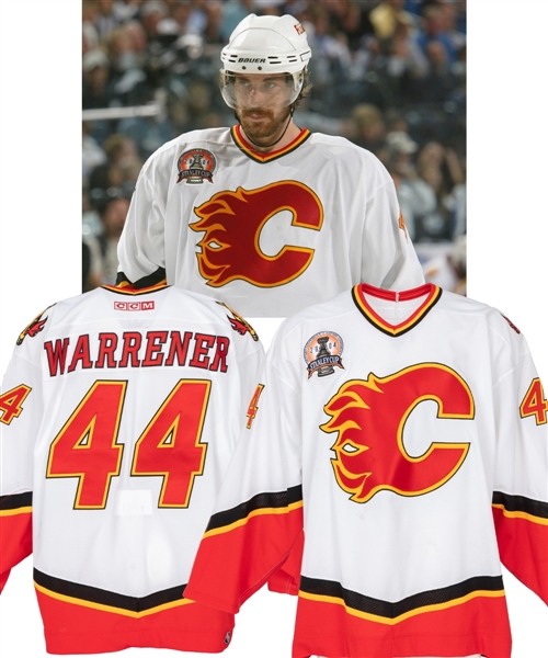 Rhett Warreners 2003-04 Calgary Flames Game-Worn Stanley Cup Finals Jersey - 2004 Stanley Cup Finals Patch!