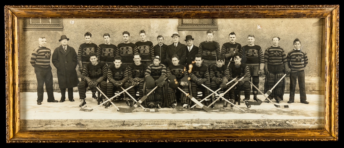 Early-1930s Hamilton Tigers OHA Panoramic Plus 1932-33 Hamilton Patricias Senior B OHA Champions Framed Team Photos 