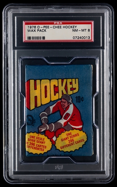 1976-77 O-Pee-Chee Hockey Wax Pack - Graded PSA NM-MT 8