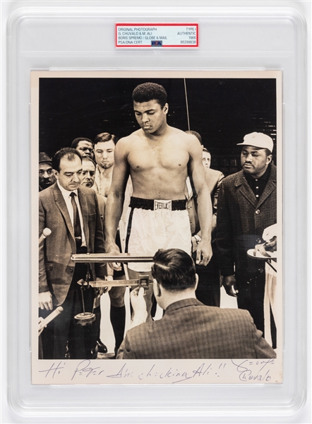 March 29th 1966 Muhammad Ali vs George Chuvalo Fight Type I Photographs (2 - Both Signed by Chuvalo) - Both PSA/DNA Certified