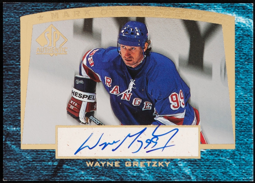 1997-98 Upper Deck SP Authentic Mark of a Legend Signed Hockey Card #M6 HOFer Wayne Gretzky (142/560)