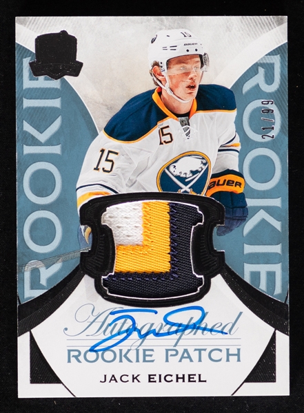2015-16 Upper Deck The Cup Hockey Card #200 Jack Eichel Autographed Rookie Patch RPA #21/99