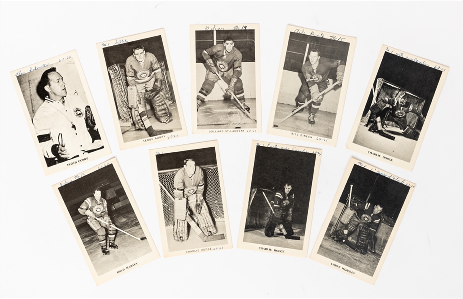 Quebec Aces Early-1960s Postcard Collection of 42 with Signed Doug Harvey and Others