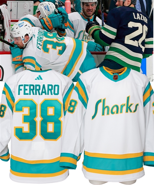 Mario Ferraros 2022-23 San Jose Sharks "Reverse Retro" Game-Worn Jersey 