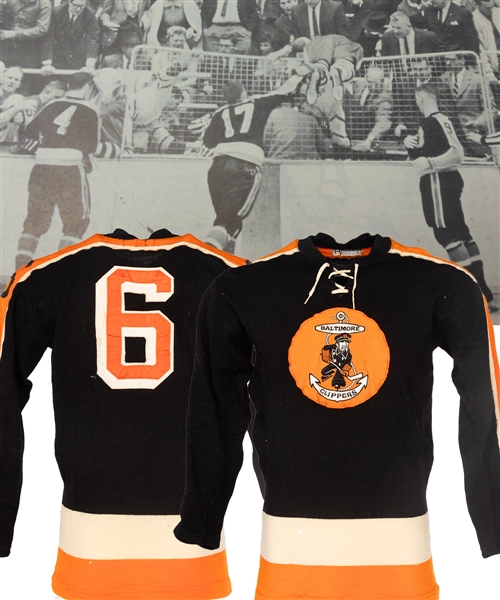 Duane Rupps 1962-63 Baltimore Clippers AHL Inaugural Season Game-Worn Wool Jersey with LOA - Team Repairs! 