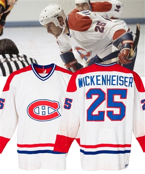 Doug Wickenheisers Circa 1981 Montreal Canadiens Game-Worn Jersey - Heavy Game Wear! - 100+ Team Repairs! 
