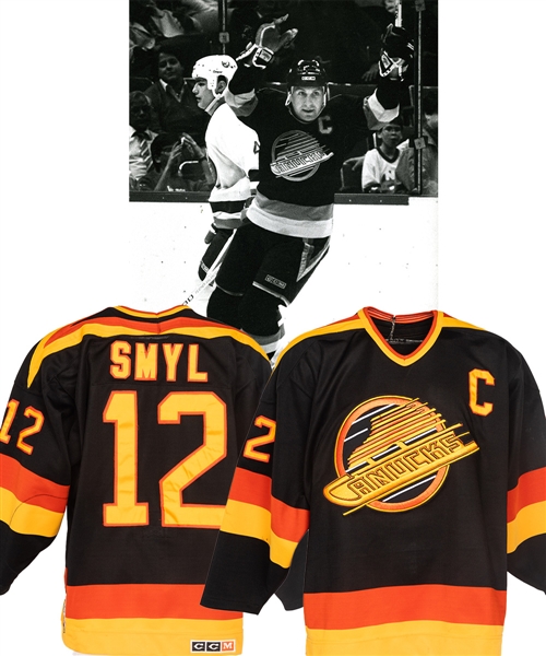 Stan Smyls 1986-87 Vancouver Canucks Game-Worn Captains Jersey - Rick Hansen Patch!