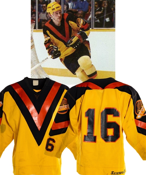 Per-Olov Brasars 1981-82 Vancouver Canucks "V-Style" Game-Worn Jersey 