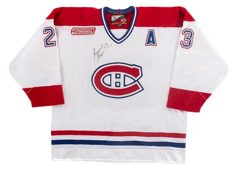 Turner Stevensons 1999-2000 Montreal Canadiens Signed Game-Worn Alternate Captains Jersey - 2000 Patch!