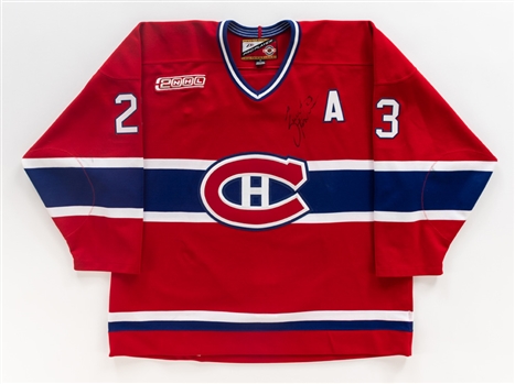 Turner Stevensons 1999-2000 Montreal Canadiens Signed "Game One 2000" Game-Worn Alternate Captains Jersey