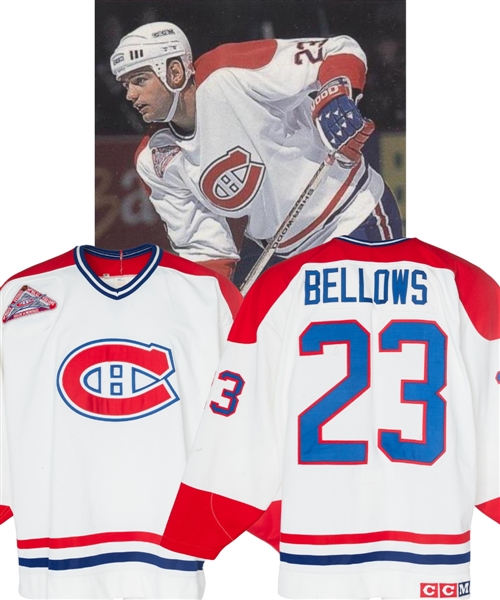 Brian Bellows 1992-93 Montreal Canadiens Game-Worn Jersey with LOA - 1993 All-Star Game Patch over 75th Patch! - Stanley Cup Championship Season!