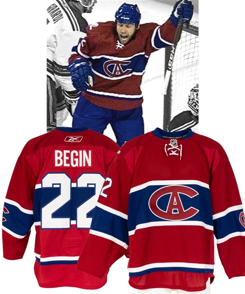 Steve Begins 2008-09 Montreal Canadiens "1915-16" Centennial Game-Worn Jersey with His Signed LOA