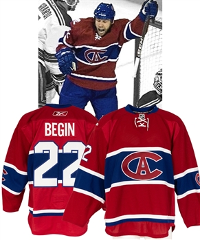 Steve Begins 2008-09 Montreal Canadiens "1915-16" Centennial Game-Worn Jersey with His Signed LOA