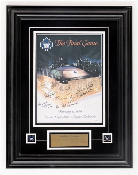 Toronto Maple Leafs "Final Game at Maple Leaf Gardens" Limited-Edition Program Cover Print Display #533/2500 Signed by HOFers Horner, Armstrong, Kennedy, Sittler and Keon with JSA LOA (20 ½” x 26”)