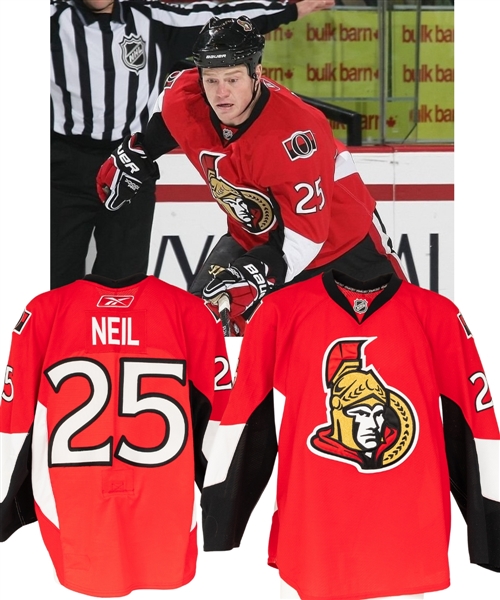 Chris Neils 2008-09 Ottawa Senators Game-Worn Jersey - Multiple Team Repairs!