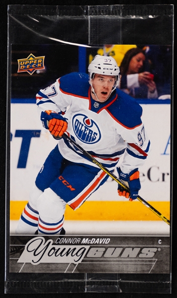 2015-16 Upper Deck Young Guns Jumbo Sealed Hockey Cards (14) Including #201 Connor McDavid Rookie 